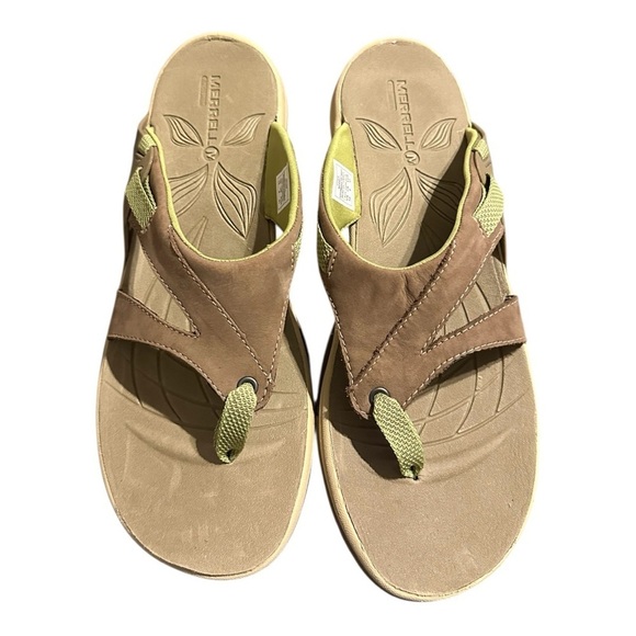 Merrell Azura Flip Flop Thong Performance Comfort Sandal Otter/Green Women’s 10 - Picture 2 of 6